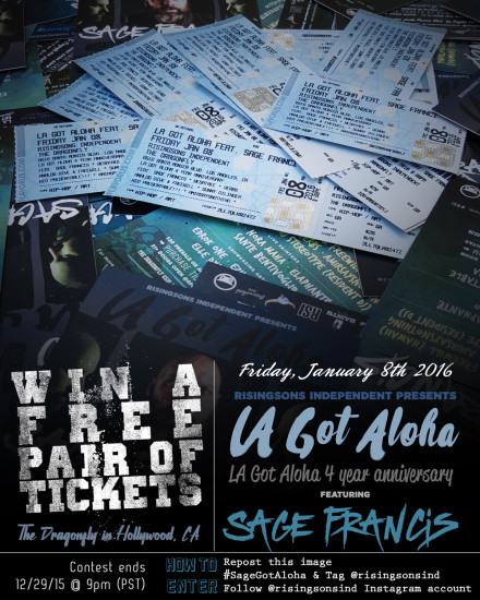 Win Free Tickets To See Sage Francis!!!