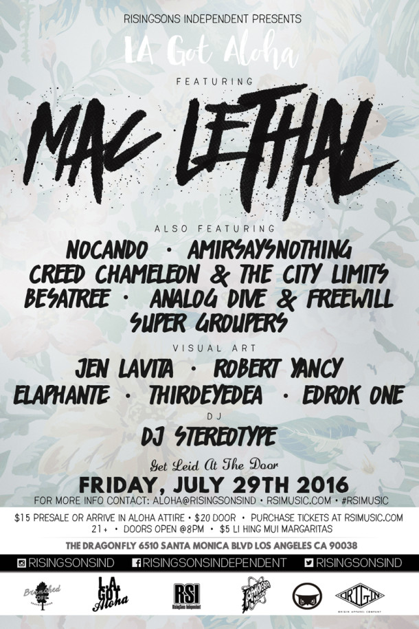 LA Got Aloha Lineup, July 29th